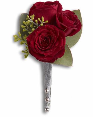 King's Red Rose Boutonniere 