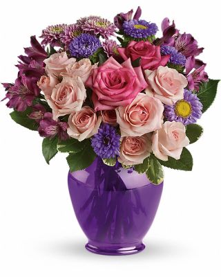 Purple Medley Bouquet with Roses 