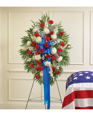 Deepest Red, White & Blue Standing Spray 